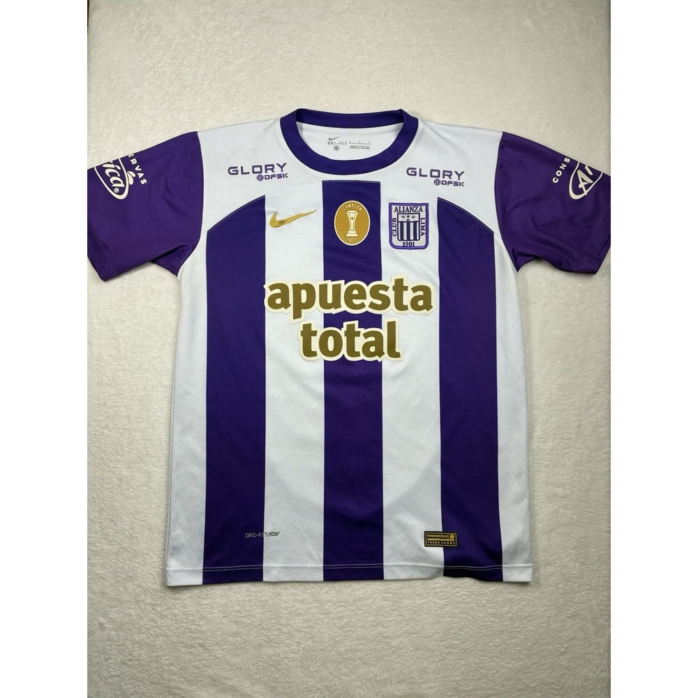 Nike Alianza Lima soccer Jersey Large 2023 2024 alternate kit Peru Purple White
